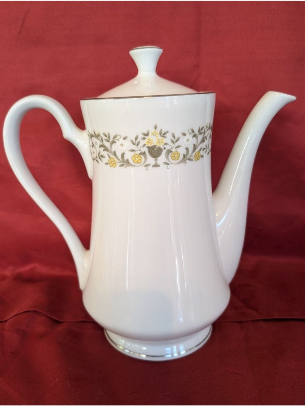 Vintage Florentine Coffee Pot & Lid Sterling Fine China MCM Excellent Condition